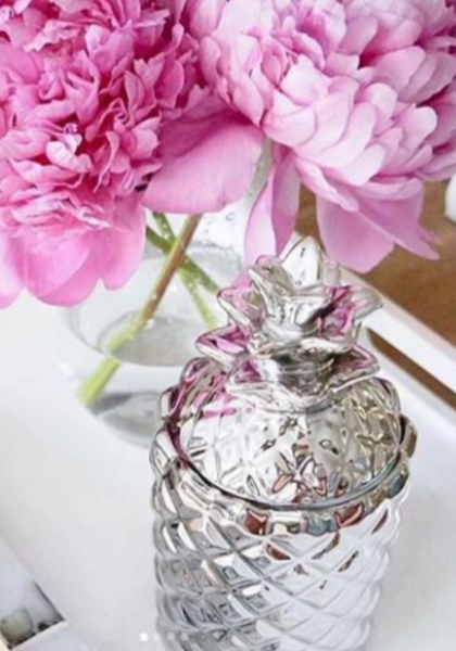 Silver Pineapple Candle