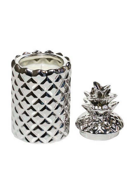 Silver Pineapple Candle