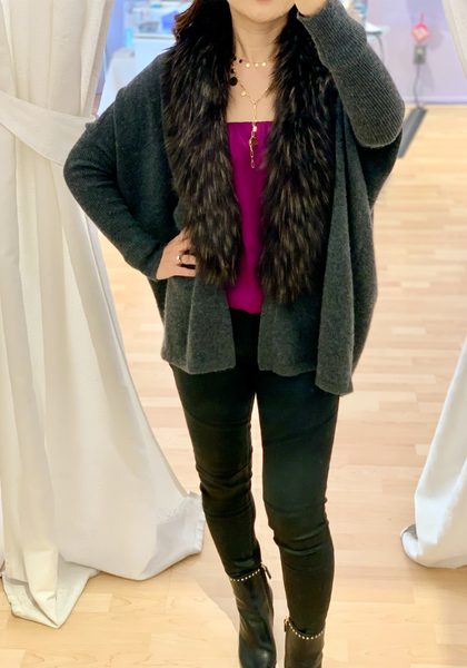 Alexis Faux Fur Cashmere Cardigan