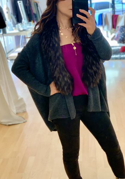 Alexis Faux Fur Cashmere Cardigan