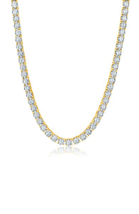 Classic Tennis Necklace Finished in 18kt Yellow Gold - 16"