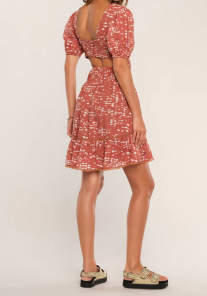 V-Neck Puff Sleeve Dress