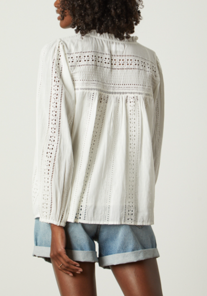 Jordy Embroidered Cotton Long Sleeve Top